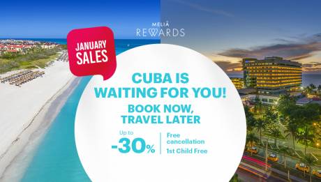 New year, new holidays! 30% OFF at Meliá hotels in Cuba